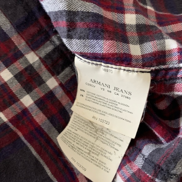 Armani jeans button up longsleeve shirt mens small womens medium or large - Picture 5 of 5